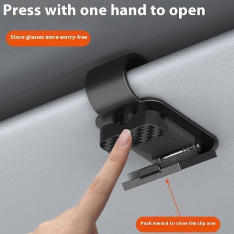 1PCS Support de lunettes de soleil pour visière de voiture,organiseur sécurisé à lunettes,antidérapant pour accessoires automobiles (1/5)