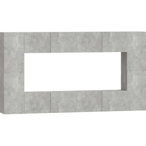 Set di mobili da 8 pezzi tra cui armadio credenza mobile TV televisore per soggiorno camera da letto salotto legno ingegnerizzato grigio 020025249