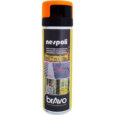 Peinture Aérosol Marquage Permanent NESPOLI - Orange Fluo (182112) 0,5 L