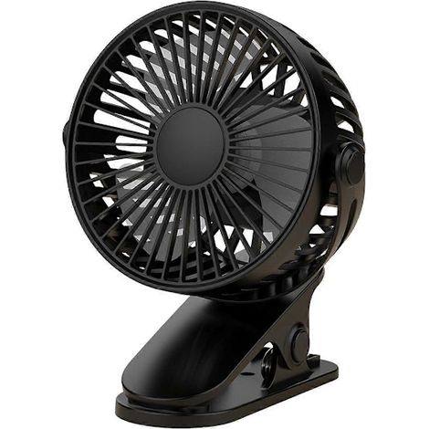 Ventilateur à pince rechargeable par USB, portable, rotatif et silencieux à 3 vitesses, idéal pour les étudiants, les dortoirs et les bureaux. (1/5)
