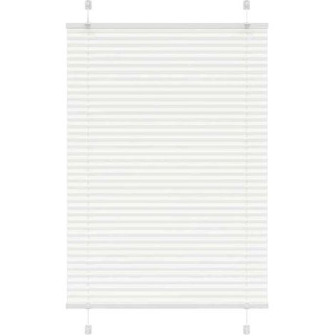 4015483 Store plissé blanc 100x100 cm largeur du tissu 99,4cm polyester (1/5)
