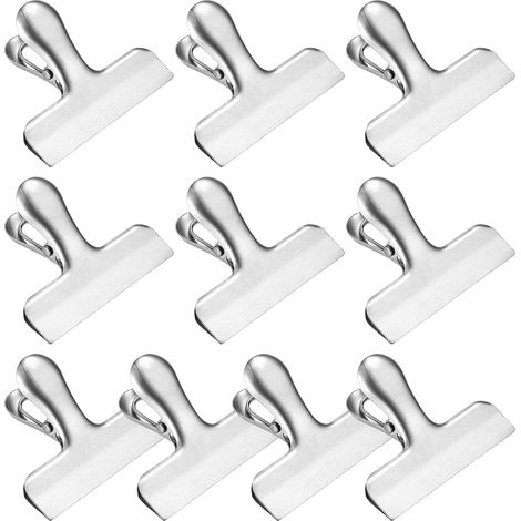 Pinces métalliques, pinces à dessin en acier inoxydable, pour aliments, papier, bureau, cuisine, 76 mm, lot de 10 (1/5)