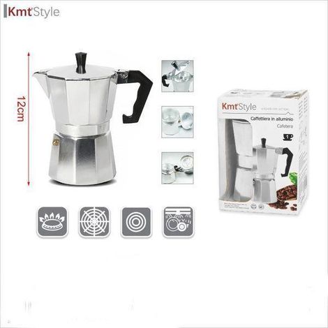 1 taza cafetera moka clasica aluminio tipo italiana apta para gas,vitro,induccion