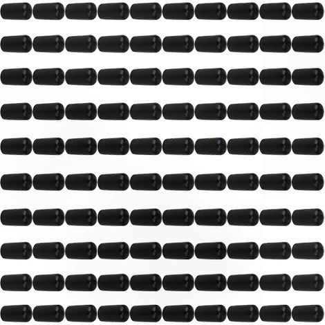 Schwarze Gummischlauch-Endkappen, 100er-Packung, 12 mm weiche Schutzkappen für Schläuche und Fittings (1/5)