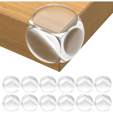 12Pcs Coin de Table Protection Bebe Protege Angle de Table Protection Coin Transparent Haute élasticité Protege Coin de Table pour Bureau, Berceau, cheminée, Table Ronde (1/5)