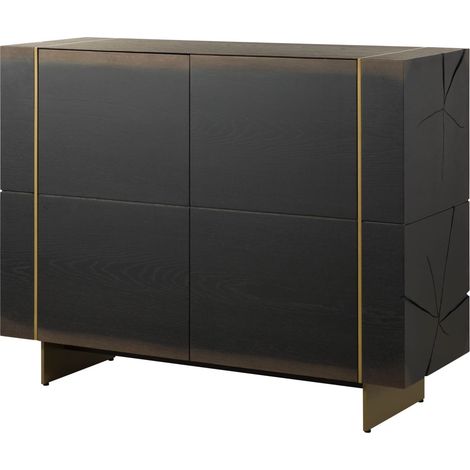 Credenza in legno di quercia 140x50x119 laccato marrone scuro BEAMS 60