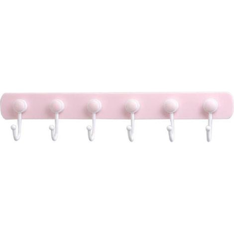 Porte-manteau auto-adhésif à crochets, organisateur, cintre vert-Pink (1/5)