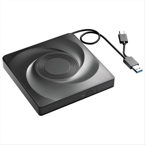 Graveur externe CD DVD, lecteur Blu-ray portable USB, graveur optique pour ordinateur, liseuse CD-ROM réversible (1/5)
