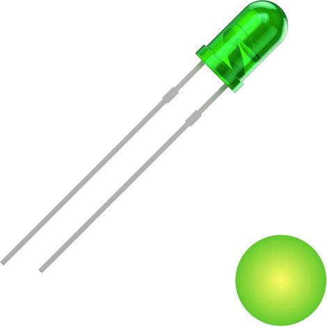 Quadrios 2111O153 LED jaune-vert rond 3 mm 700 mcd 30 ° 20 mA 2 V (1/2)