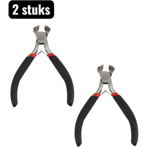 Juego de 2 alicates, Mini alicates, con mordazas dentadas y lisas (alicates de joyería), Cortadores superiores (1/5)