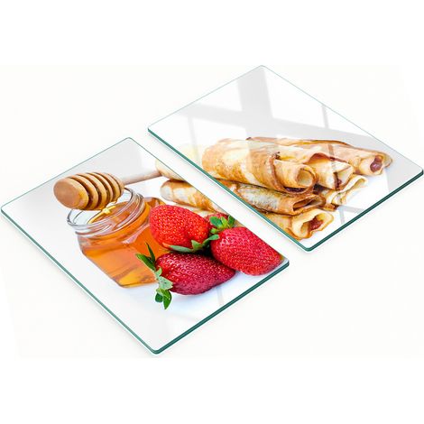 Taglieri da cucina decorativi in vetro con motivo pancake deliziosi, 2x40x52 cm (1/5)
