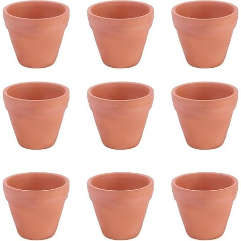 10 Small Ceramic Porcelain Terracotta Pots, 3.5 cm Small Terracotta Pot, Mini Flower Pot with Drainage Hole for Succulent Plants Wedding Home Cactus Indoor Outdoor (1/5)