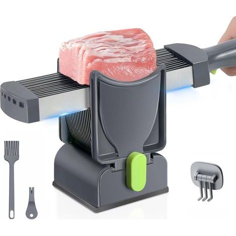 Trancheuse à viande manuelle - Épaisseur réglable de 2 à 4 mm - Pour poulet, bœuf, porc et agneau - Idéale pour les barbecues, les fondues et la cuisine maison (1/5)