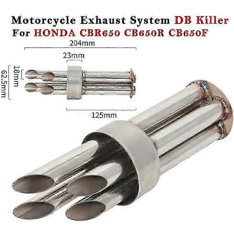 Pot d'échappement adapté aux motos, silencieux modifié à 4 trous, réducteur de bruit pour Honda CBR650, CB650R, CB650F, CBR650( ) (1/5)