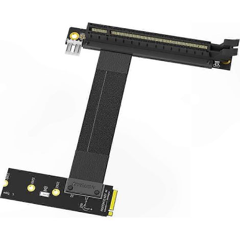 Carte d'extension PCIe 3.0 x16 vers M.2 NVMe, câble adaptateur à angle droit 90°, pour slot d'expansion graphique, connexion fiable, haute vitesse, pour carte mère et ordinateur de bureau. (1/5)