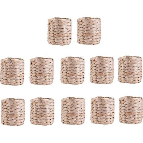 Lot de 12 ronds de serviette en jacinthe d'eau - pour décoration de table, fête ou dîner - (1/5)