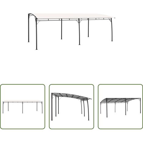 Abri de jardin - Auvent pare-soleil de jardin 6x3x2,55 m crème (1/5)