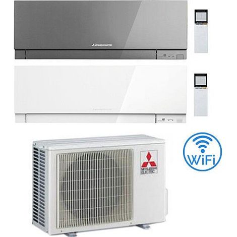 Climatizzatore Condizionatore Mitsubishi Kirigamine Zen Wifi Argento e Bianco Dual Split Inverter 9000 + 12000 BTU con U.E. MXZ-2F53VF classe A+++ /A++ NOVITÁ (1/5)