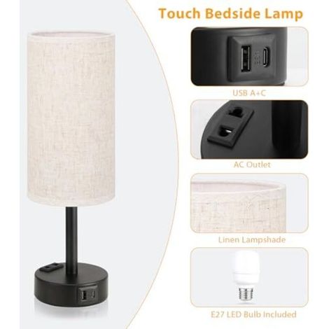 Tofficu Hölzerne LED Tischlampe Mit USB-Ladefunktion – Warmes Licht, Dekorativ Für Schlafzimmer & Wohnzimmer, Schokoladenbraun, 14x9x9 Cm