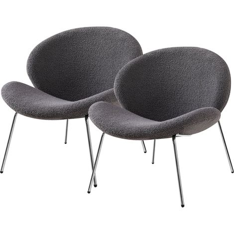 Chaise Jaden 125 lot de 2 - Gris et argent (1/5)