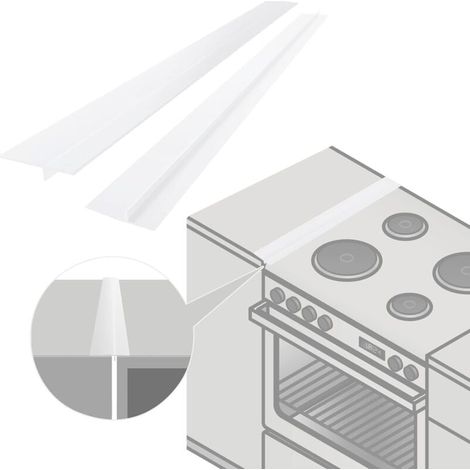 2-Pack Silicone Gap Covers for Kitchen Countertops, Gap Filler, Length 53 cm, Stove/Oven Seal (White) YMYNY (1/4)