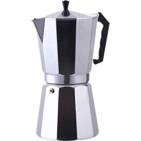 Italienische Espressomaschine, Aluminium, grau, 6-Tassen-Fassungsvermögen (1/5)