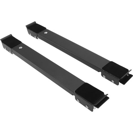 Support de poulie universel 300 kg, base à rouleaux rétractables avec levier de déplacement pour machine à laver, noir (1/5)