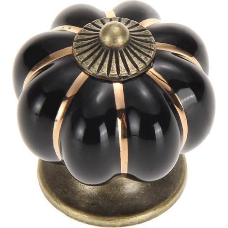 boutons de porte en céramique style citrouille vintage pour placards, tiroirs et armoires.