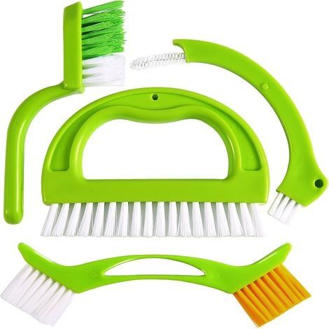 Brosse de nettoyage de coulis – Brosse de nettoyage des joints de carrelage avec poils en nylon – Excellente utilisation pour un nettoyage en profondeur, paquet 4 en 1 (1/5)