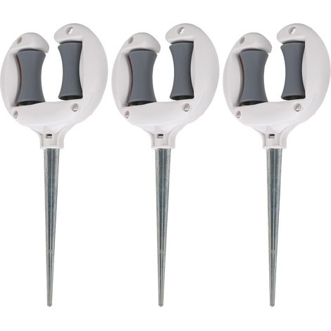 Support de Tuyau D'arrosage avec Rouleau Supérieur, 3 Pièces, Lawn Hose Guide Spike, Soft Water Pipe Positioner, Pointed Iron Nail for Garden (1/4)