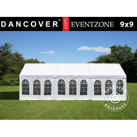 Professional Marquee EventZone 9x9 m PVC, White - Dancover