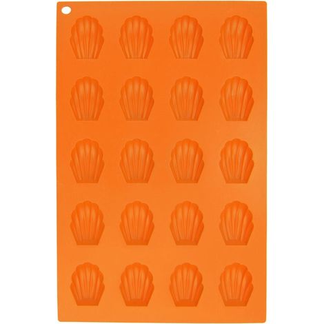 Orange Silikon-Ausstechform mit Muscheln (1/5)