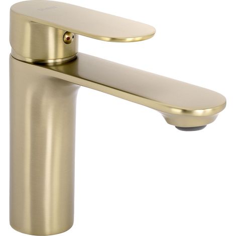 WASCHBECKENARMATUR REA DROP LOW BRUSH GOLD