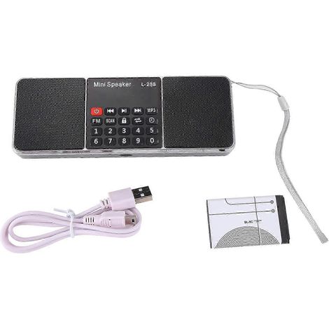 Radio FM numérique multifonction avec haut-parleur, lecteur MP3, compatible carte TF et clé USB, affichage LED et fonction minuterie. WHBYV (1/4)