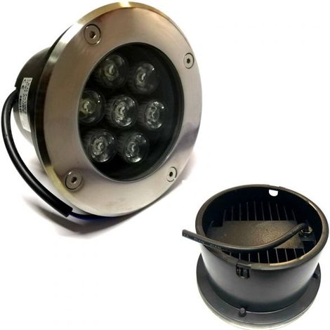 Faretto 7W 7 led incasso pavimento faro giardino bianco freddo calpestabile IP67 (1/5)