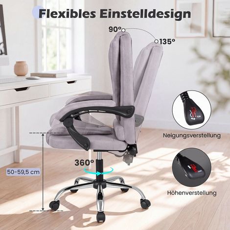 Gray High Back Executive Chair with Adjustable Armrests (1/5)