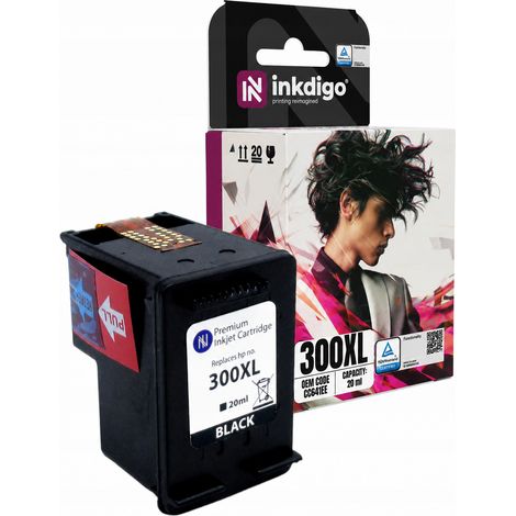 Inkdigo 300XL Tinte kompatibel mit HP DeskJet D1658 Envy 100e-All-in-One TÜV-zertifiziert (1/5)