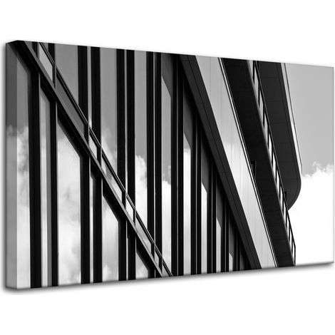 Leinwanddruck Schwarz-Weiß-Konstruktion 80x50 cm