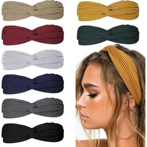 (Zufällige Farbe) Haarband – Boho – 8 Stück – Elastisch – Rutschfest – Bequem (1/4)