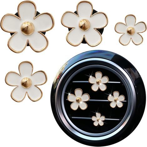 4-Piece Car Clip-On Scented Diffuser Air Vent Interior Decoration Accessory with 2 Aromatherapy Tablets (1/5)