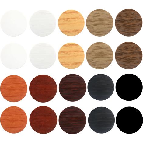 540 Piezas de Adhesivos para Tornillo Agujeros, Tapas Adhesivas Pvc, 10 Hojas Con Textura Muebles en Colores Para Armarios, Estantería, Computadora (1/5)