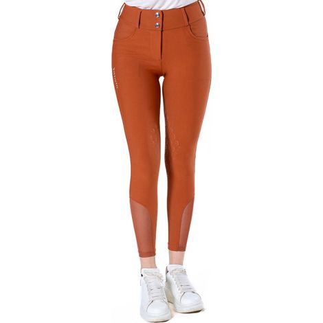 S, foresta: Pantaloni equitazione Distinto da donna con grip al ginocchio a vita alta  più  cappellino omaggio