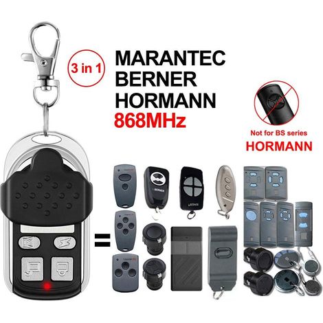 FLAMMKRAFT-élécommande de portail de garage 868MHz compatible Marantec Berner Hormann Dickert 4 canaux (1/5)