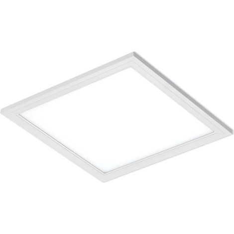Plafonnier LED carré en blanc, Luminaire Plafonnier, Plafonnier Chambre, Plafonnier Salon, Panneau LED 20 W, 30 x 30 cm, Couleur de lumière blanc neutre
