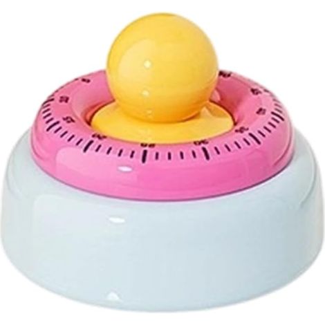Minuteur de cuisine magnétique mécanique rose et orange à mécanisme rotatif, avec compte à rebours, boîtier en ABS résistant aux chocs et cadran facile à lire, idéal pour la cuisine, les études ou le  (1/5)