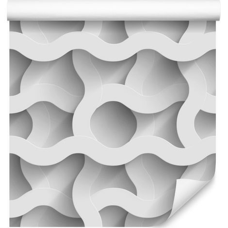 Papel pintado abstracto con diseño de ondas en 3D para salón y dormitorio, 50x1000 cm. (1/5)