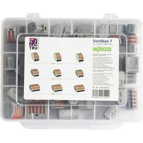 WAGO WA-741-744  Verbindungsklemmen-Sortiment flexibel: 0.08-2.5 mm² starr: 0.08-2.5 mm²  54 St.