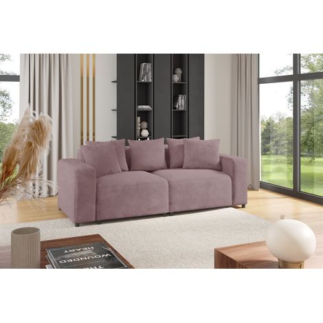 Sofa Designersofa MEGAN 2-Sitzer in Stoff Poso Altrosa (1/3)