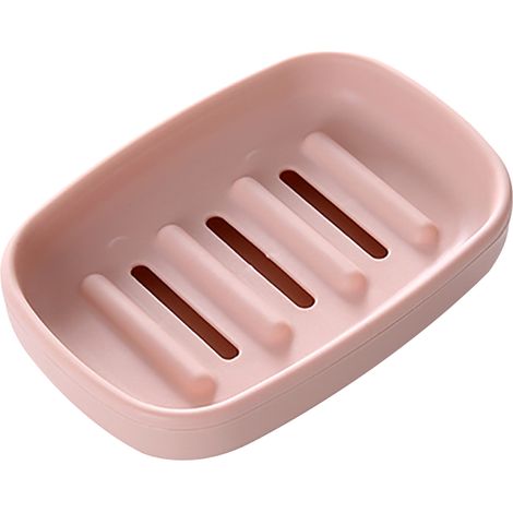 Boîte À Savon En Plastique Avec Couvercle Et Bac Égouttoir Pour Salle De Bain Cuisine Voyage - Rose - 1 Pièce (1/2)