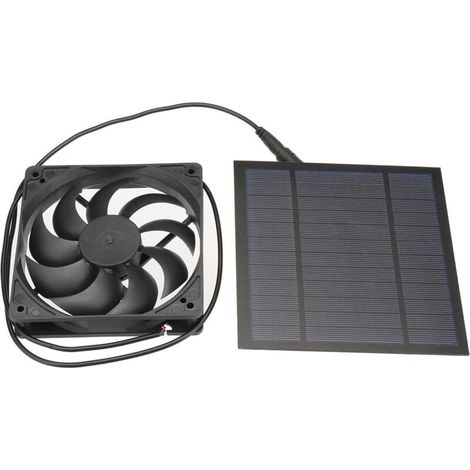 Kit ventola scambiatrice di calore con pannello solare portatile da 10 W e 12 V, ideale per pollai, serre, capannoni, case per animali, scarico dell'aria da finestra. (1/4)